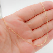 14K Solid Yellow Gold Cable Necklace